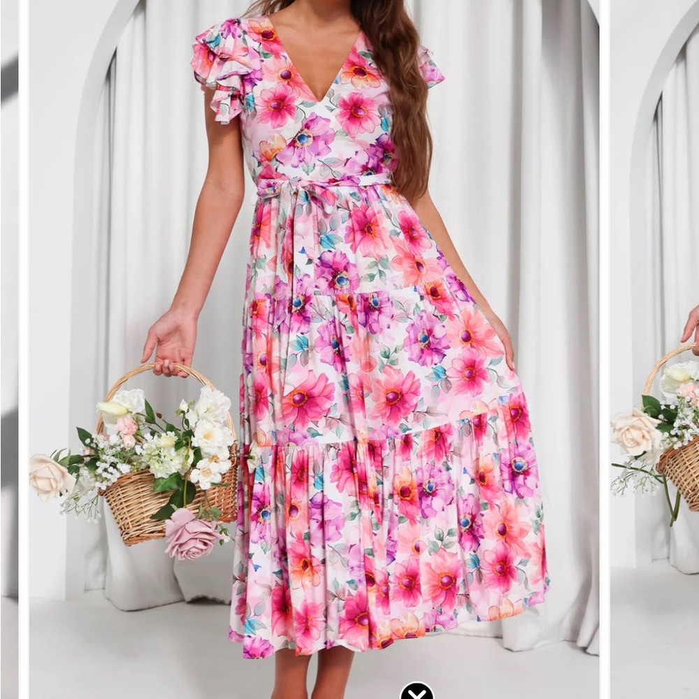 Floral Pink Maxi Dress- By Amica